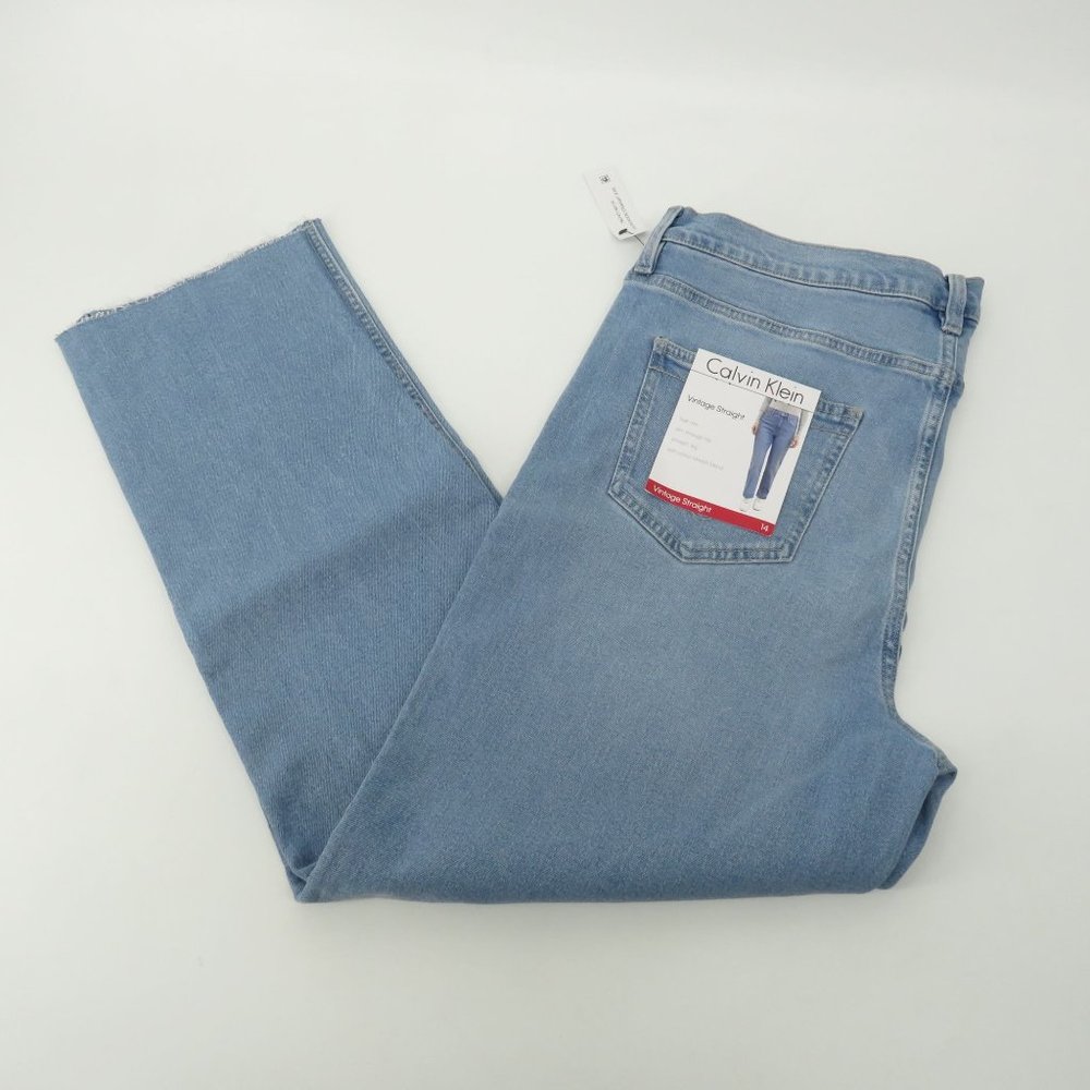 Calvin Klein Women's Vintage Straight High Rise Jeans Size 14 NWT $79